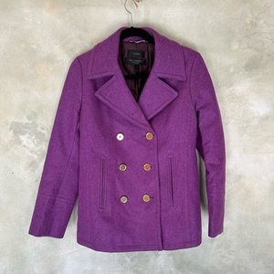 Jcrew Purple Cashmere Peacoat